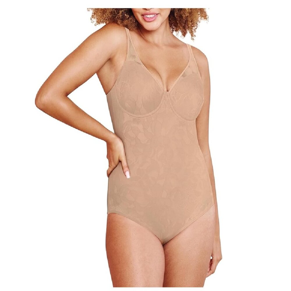 NWT Bali Ultra Light Body Briefer Shaper 38DD Firm Control Nude Lace 6552 ($62)